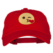 Blow Kiss Emoji Patched Unstructured Washed Cap