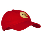 Blow Kiss Emoji Patched Unstructured Washed Cap