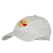 Blow Kiss Emoji Patched Unstructured Washed Cap