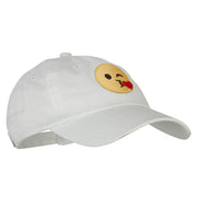 Blow Kiss Emoji Patched Unstructured Washed Cap