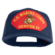 U.S. Marine Corps Semper Fi Red Patched Solid Cotton Twill Pro Style Cap - Navy OSFM