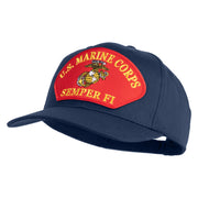 U.S. Marine Corps Semper Fi Red Patched Solid Cotton Twill Pro Style Cap - Navy OSFM