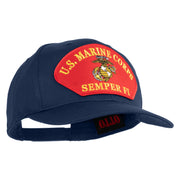 U.S. Marine Corps Semper Fi Red Patched Solid Cotton Twill Pro Style Cap - Navy OSFM