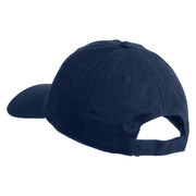 Small Ladybug Insect Embroidered Iron on Patched 6 Panel Washed Low Profile Dad Hat - Navy OSFM