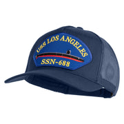 USS Los Angeles SSN 688 Blue Patched Solid Cotton Twill 5 panel Mesh Back Cap - Navy OSFM