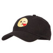 Blow Kiss Emoji Patched Unstructured Washed Cap