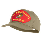 U.S. Marine Corps Semper Fi Red Patched Solid Cotton Twill Pro Style Cap - Khaki OSFM