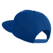Old English White J Patched Cotton Twill Flat Bill Cap - Royal OSFM