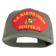 U.S. Marine Corps Semper Fi Red Patched Solid Cotton Twill Pro Style Cap - Grey OSFM