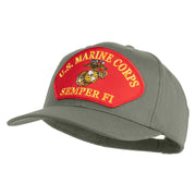 U.S. Marine Corps Semper Fi Red Patched Solid Cotton Twill Pro Style Cap - Grey OSFM