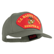 U.S. Marine Corps Semper Fi Red Patched Solid Cotton Twill Pro Style Cap - Grey OSFM