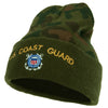 US Coast Guard Logo Embroidered Camo Knit Long Cuff Beanie