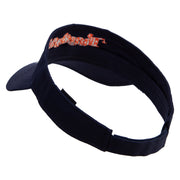 Thankful with Fall Season Embroidered Cotton Twill Sun Visor - Navy OSFM