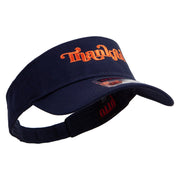 Thankful with Fall Season Embroidered Cotton Twill Sun Visor - Navy OSFM