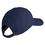 U.S. Air Force Pilot Veteran Embroidered Washed Solid Pigment Dyed Cotton Twill Brass Buckle Cap - Navy OSFM