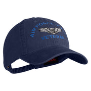U.S. Air Force Pilot Veteran Embroidered Washed Solid Pigment Dyed Cotton Twill Brass Buckle Cap - Navy OSFM