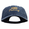 Gone Fishing Embroidered Cotton Twill Premium Pigment Dyed Cap - Navy OSFM