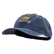 Gone Fishing Embroidered Cotton Twill Premium Pigment Dyed Cap - Navy OSFM