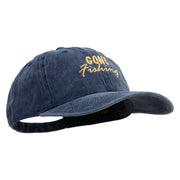 Gone Fishing Embroidered Cotton Twill Premium Pigment Dyed Cap - Navy OSFM