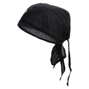 Born To Fly Airplane Embroidered Cotton Poplin Biker Style Head Wrap - Black OSFM