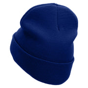 Yikes Embroidered 12 Inch Long Knitted Beanie - Royal OSFM