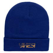 Yikes Embroidered 12 Inch Long Knitted Beanie - Royal OSFM