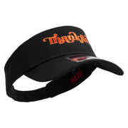 Thankful with Fall Season Embroidered Cotton Twill Sun Visor - Black OSFM