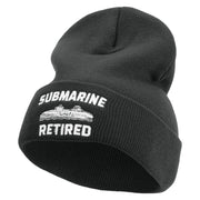 Submarine Retired Embroidered 12 Inch Solid Long Beanie Made in USA - Dk-Grey OSFM