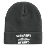 Submarine Retired Embroidered 12 Inch Solid Long Beanie Made in USA - Dk-Grey OSFM