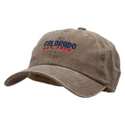 Colorado Year Established Embroidered Washed Solid Pigment Dyed Cotton Twill Brass Buckle Cap - Olive OSFM