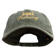 Gone Fishing Embroidered Cotton Twill Premium Pigment Dyed Cap - Olive OSFM