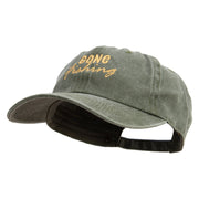 Gone Fishing Embroidered Cotton Twill Premium Pigment Dyed Cap - Olive OSFM