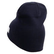 Made in USA Golden Dolphin US Submarine Veteran Symbol Embroidered 8 Inch Solid Knit Short Beanie