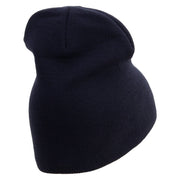 Made in USA Golden Dolphin US Submarine Veteran Symbol Embroidered 8 Inch Solid Knit Short Beanie