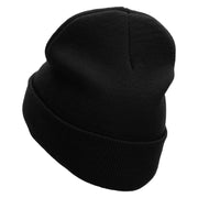 Yikes Embroidered 12 Inch Long Knitted Beanie - Black OSFM