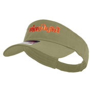 Thankful with Fall Season Embroidered Cotton Twill Sun Visor - Khaki OSFM