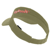 Thankful with Fall Season Embroidered Cotton Twill Sun Visor - Khaki OSFM