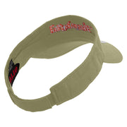 Thankful with Fall Season Embroidered Cotton Twill Sun Visor - Khaki OSFM