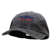 Colorado Year Established Embroidered Washed Solid Pigment Dyed Cotton Twill Brass Buckle Cap - Charcoal OSFM