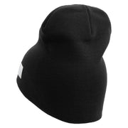 Made in USA Golden Dolphin US Submarine Veteran Symbol Embroidered 8 Inch Solid Knit Short Beanie