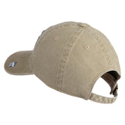 U.S. Air Force Pilot Veteran Embroidered Washed Solid Pigment Dyed Cotton Twill Brass Buckle Cap - Khaki OSFM
