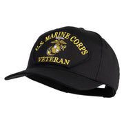 U.S. Marine Corps Veteran Black Patched Solid Cotton Twill Pro Style Cap - Black OSFM