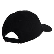 Small Flamingo Bird Embroidered Iron On Patched 6 Panel Washed Low Profile Dad Hat - Black OSFM