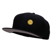 Water Polo Ball Embroidered Patched Wool Blend Pro Style Snapback - Black OSFM