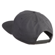 Old English White B Patched Cotton Twill Flat Bill Cap - Charcoal OSFM
