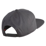 Old English White B Patched Cotton Twill Flat Bill Cap - Charcoal OSFM