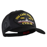 USS Carl Vinson 1980 1992 CVN 70 Patched Solid Cotton Twill 5 panel Mesh Back Cap - Black OSFM