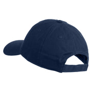 Small Flamingo Bird Embroidered Iron On Patched 6 Panel Washed Low Profile Dad Hat - Navy OSFM