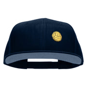 Water Polo Ball Embroidered Patched Wool Blend Pro Style Snapback - Navy OSFM