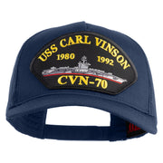 USS Carl Vinson 1980 1992 CVN 70 Patched Solid Cotton Twill 5 panel Mesh Back Cap - Navy OSFM